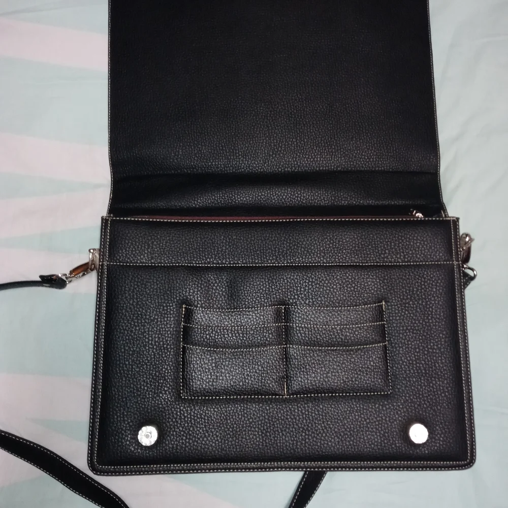 Black Laptop Briefcase Bag with Shoulder Strap